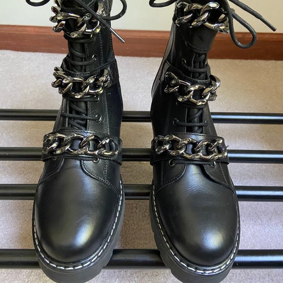KURT GEIGER LONDON Shoes - KURT GEIGER Women Storm Leather Combat Boots - NEW